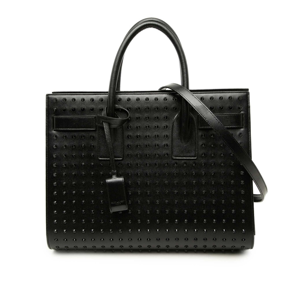 Pre-Loved Saint Laurent Small Studded Leather Sac De Jour Satchel